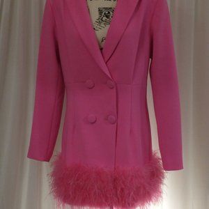Fashion Nova Luxe  Delia Feathered Blazer Dress
